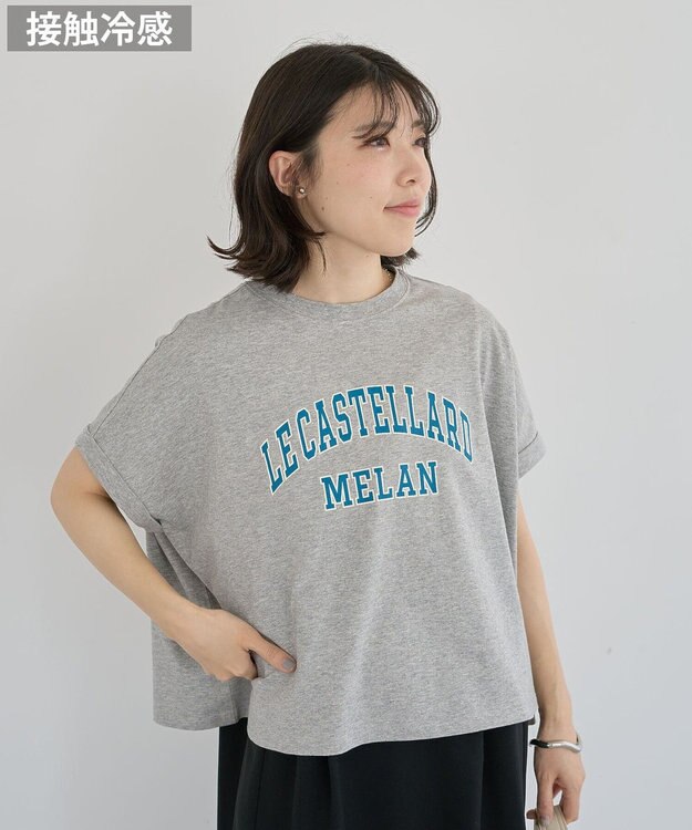 Green Parks 袖折り返しカレッジＴシャツ Gray Mixture