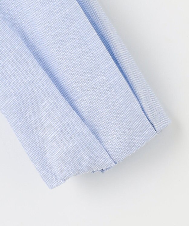 J.PRESS LADIES 【洗える・吸水】 BEZピンチェック スタンドカラー ブラウス サックスブルー系3