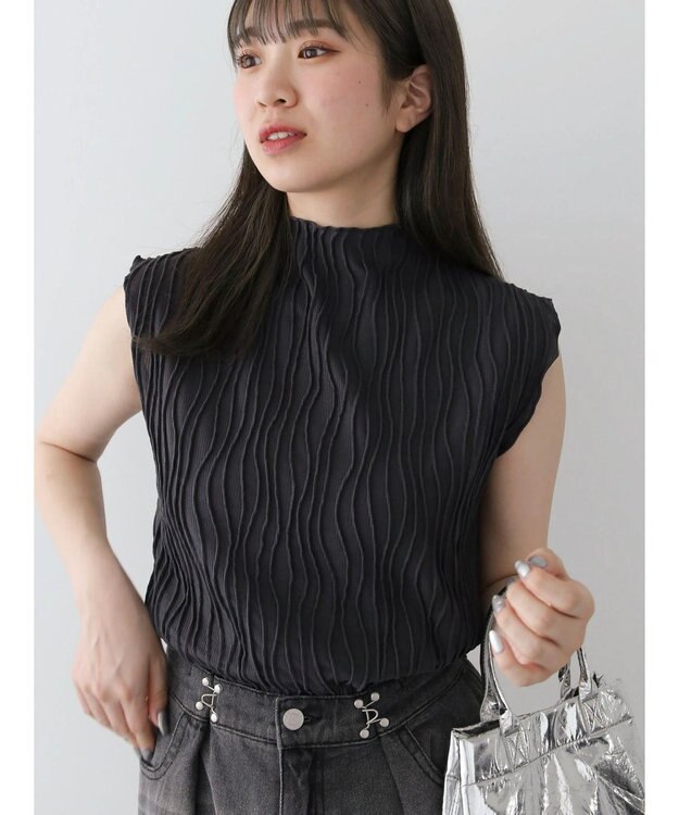 Green Parks ・Ｐｅｔｉｔ　Ｆｌｅｕｒ　ウェーブメロープルオーバー Charcoal Gray