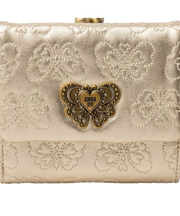 ANNA SUI チェイス 口金二つ折り財布 ゴールド