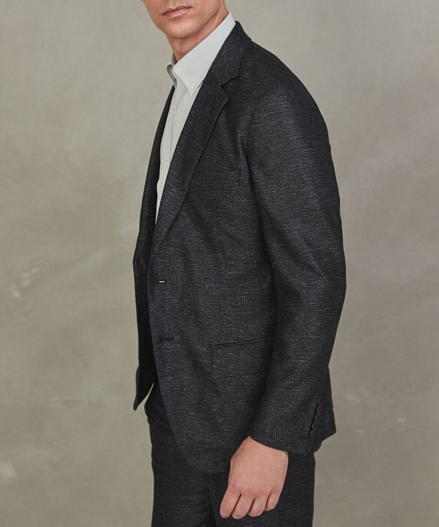 GOTAIRIKU 新素材セットアップ【通気性抜群/洗える/シワになりにくい】カラミプリントストレッチセットアップ ジャケット グレー系8