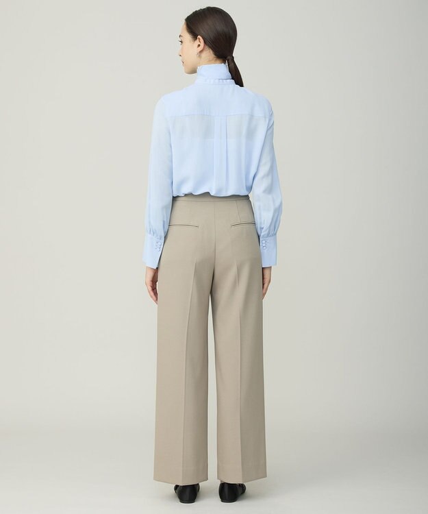 ICB 【洗える】 トリアセボディシェルピーチ ワイドパンツ ライトカーキ系