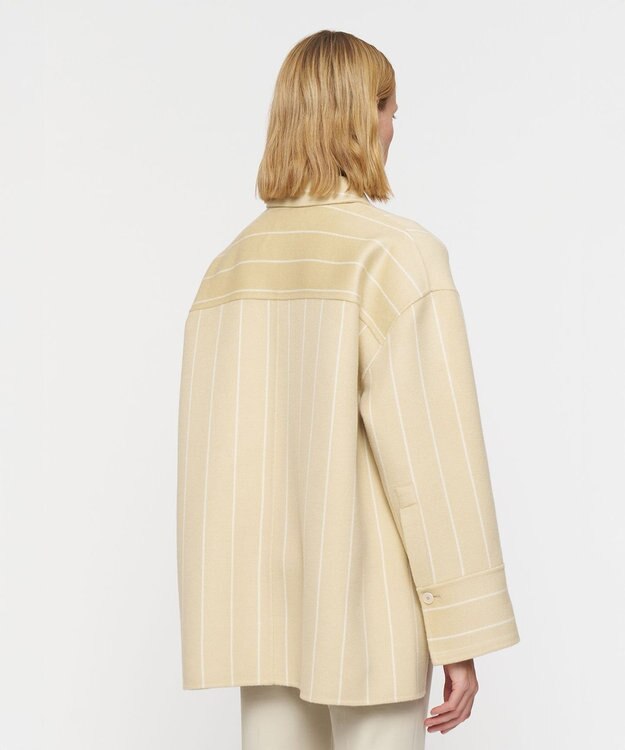 JOSEPH ジオメトリック ダブルフェイス ウールコート Affogato / Ivory