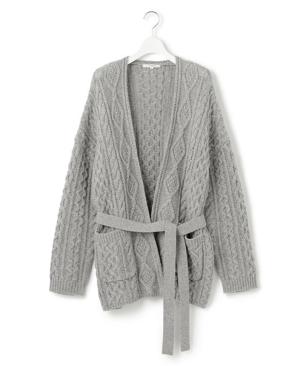 23区 【SLOW/一部店舗限定】アランニット カーディガン ライトグレー系