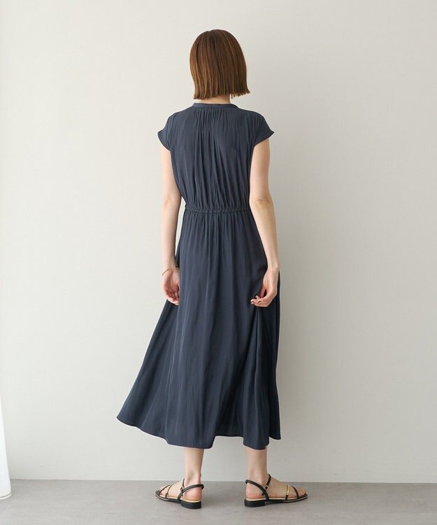 YECCA VECCA ギャザードロストワンピース Navy
