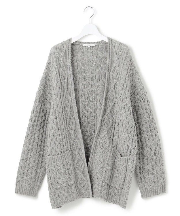 23区 【SLOW/一部店舗限定】アランニット カーディガン ライトグレー系