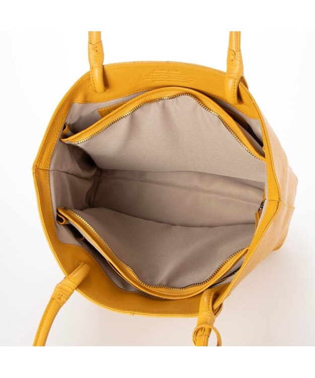 UNBILLION アトランタ ATLANTA / 牛革ハトメあおりトートL イエロー