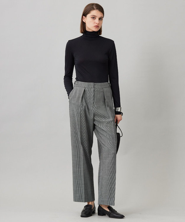 ICB 【洗える】 パウダリーチュール ハイネックトップス ブラック系