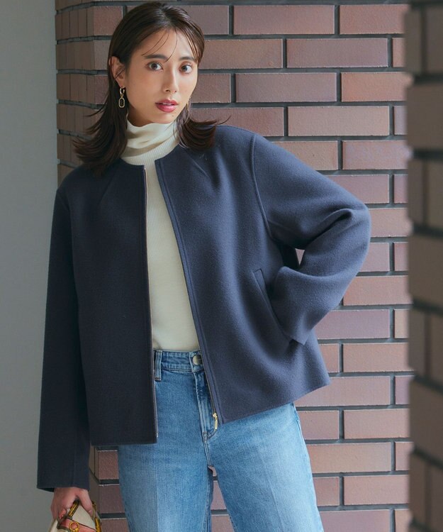 23区 ガラスフープピアス ダークブラウン系