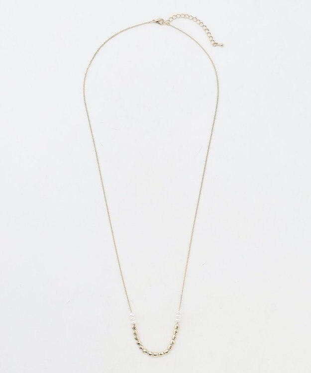ANY メタルパールレンジネックレス ライトゴールド