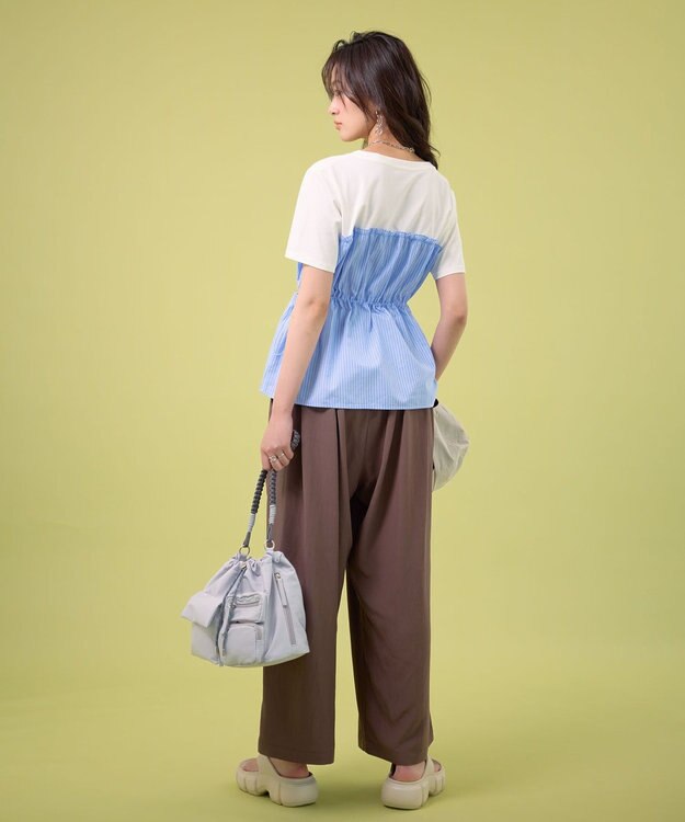 Green Parks ビスチェドッキングカットプルオーバー Stripe Blue