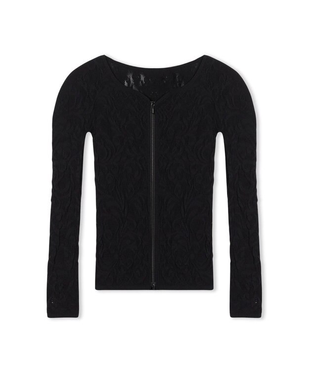 Chacott 【ノーソーイングニット】バレリーナネックジップトップ ブラック