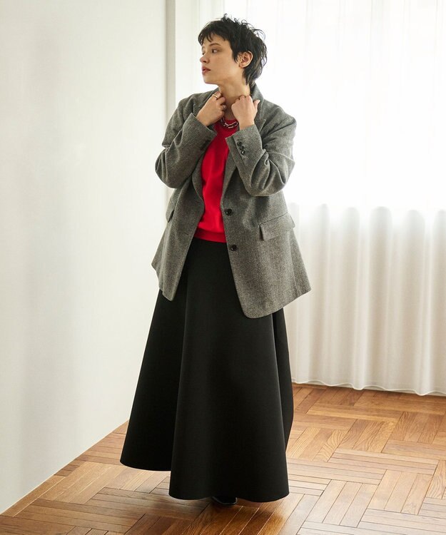 #Newans ラウンドスリーブカットソー レッド