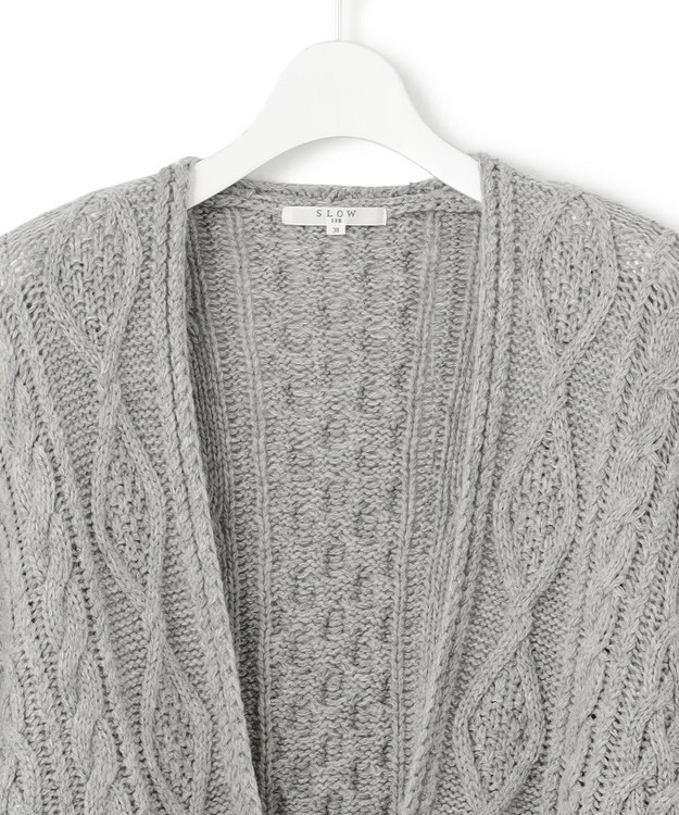 23区 【SLOW/一部店舗限定】アランニット カーディガン ライトグレー系