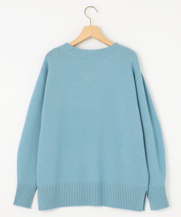 組曲 L 【WEB限定】ウールカシミヤミックスVネック ニット パウダーブルー