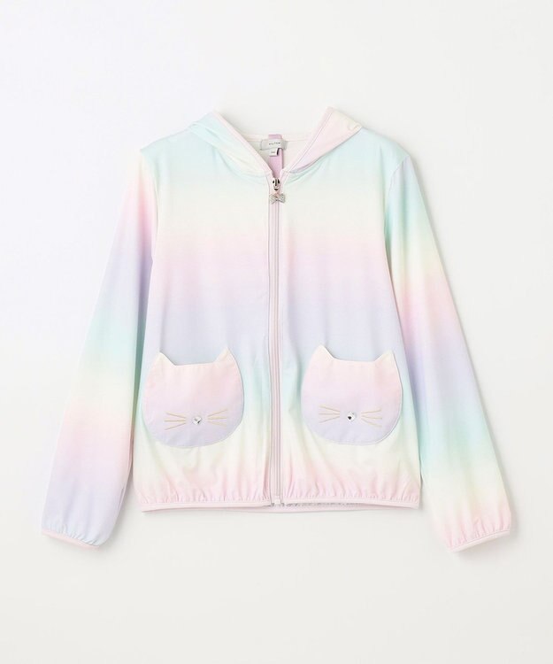 ANY KIDS UVカット さらさら パーカー レインボー