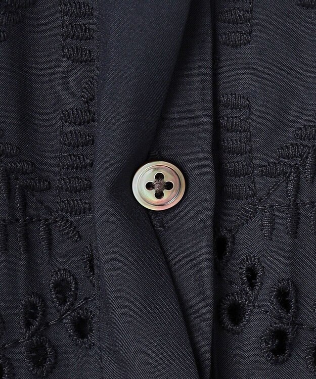 J.PRESS LADIES L 【一枚で着映え】エンブロイダリー ボクシーシャツ ネイビー系