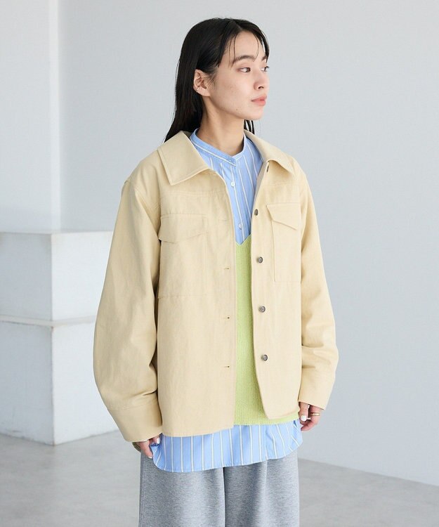 CRAFT STANDARD BOUTIQUE ワークシャツブルゾン Light Beige