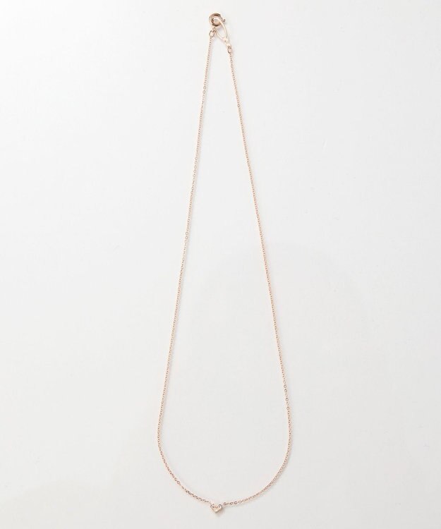 Phoebe 【金属アレルギー対応】スリービジューミニハートネックレス シャンパンゴールド