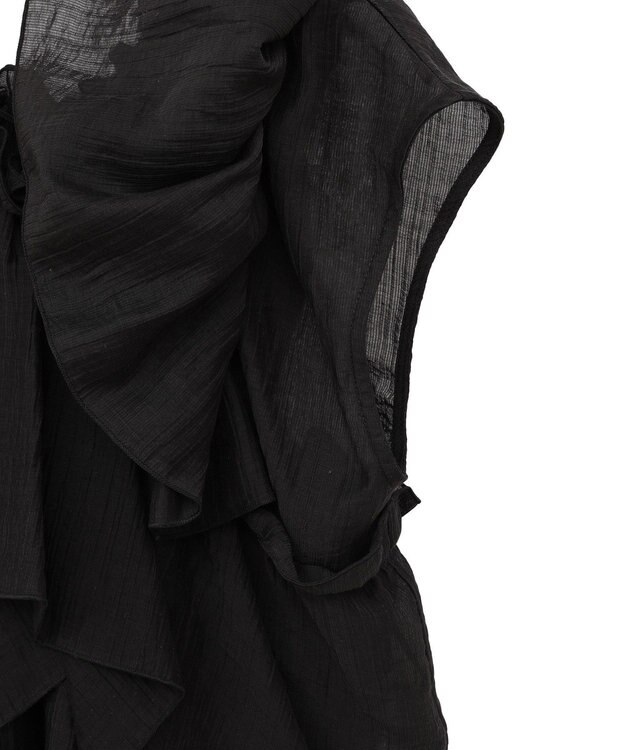 Green Parks マルチＷＡＹオフショルフリルブラウス Black