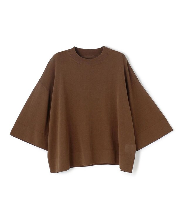 UNFILO L フロスティコットン クロップド プルオーバー ブラウン