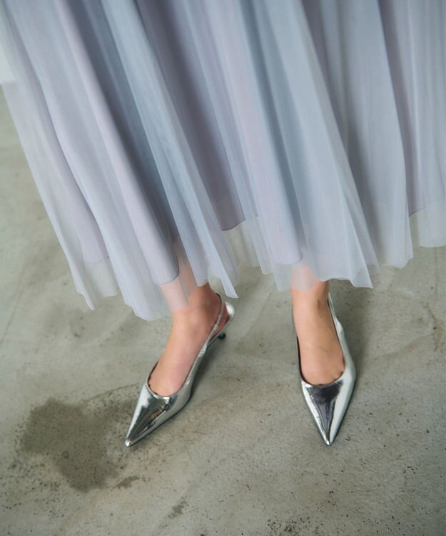 GRACE CONTINENTAL プリーツコンビベアワンピース グレー