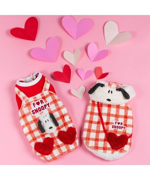 PET PARADISE スヌーピー ハートボア ロンパース  小型犬 レッド