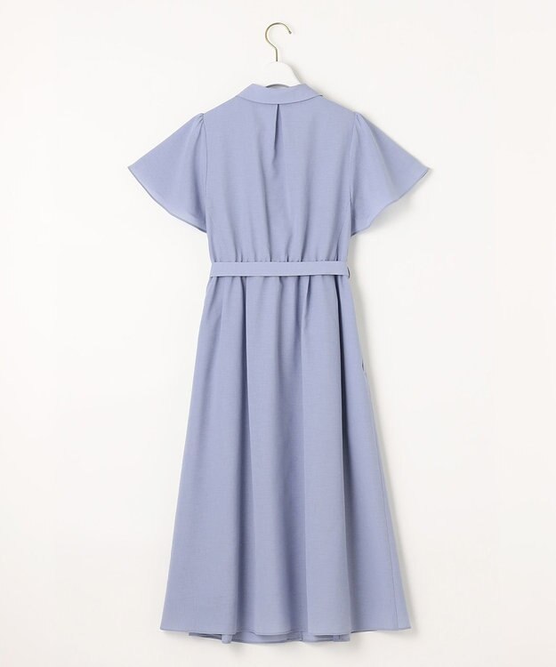 ANY SIS 【洗える】ビューティフレア シャツワンピース ライトブルー