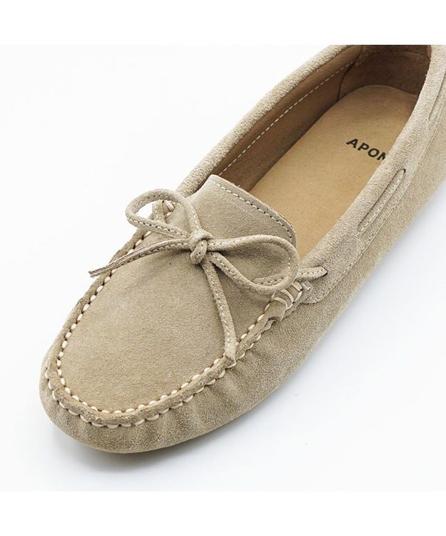 APOM ドライビングシューズ10 ベージュスエード