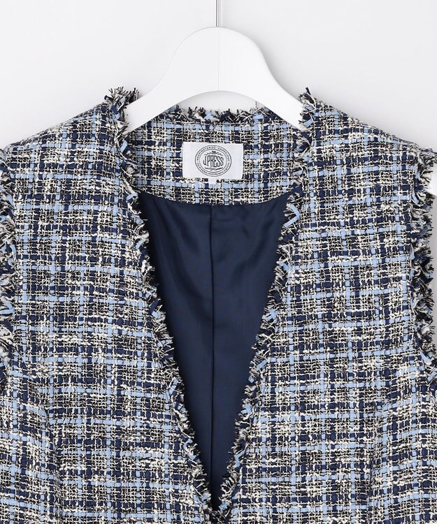 J.PRESS LADIES L ファニーツイード ジレ ネイビー系