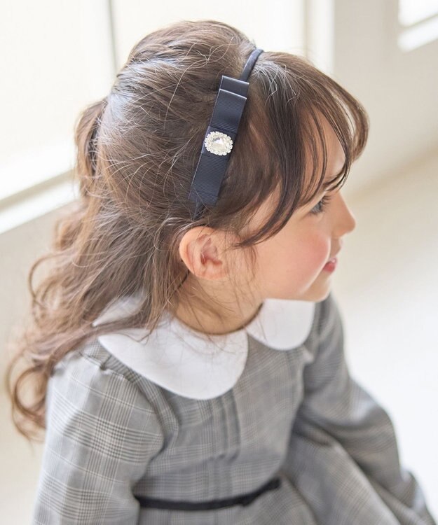 ANY KIDS リボンカチューシャ ネイビー