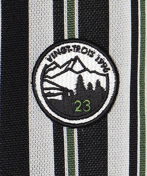 23区GOLF 【WOMEN】【吸汗速乾/ストレッチ】ストライプジャガードシャツ グリーン系2