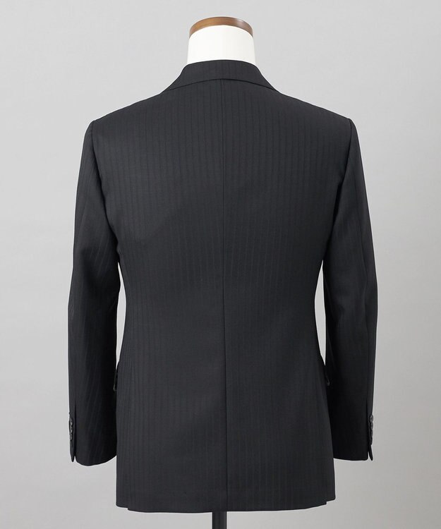 GOTAIRIKU 【御幸毛織】ドライスピナーツイルストレッチスーツ_ブラックストライプ ブラック系1