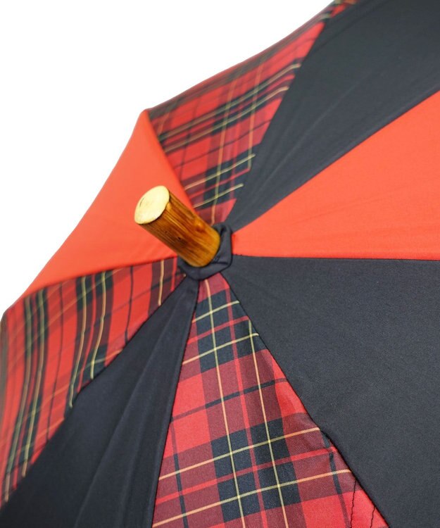 +RING 【限定/日本製】晴雨兼用傘（長ショート） RED-CHK SR428 赤