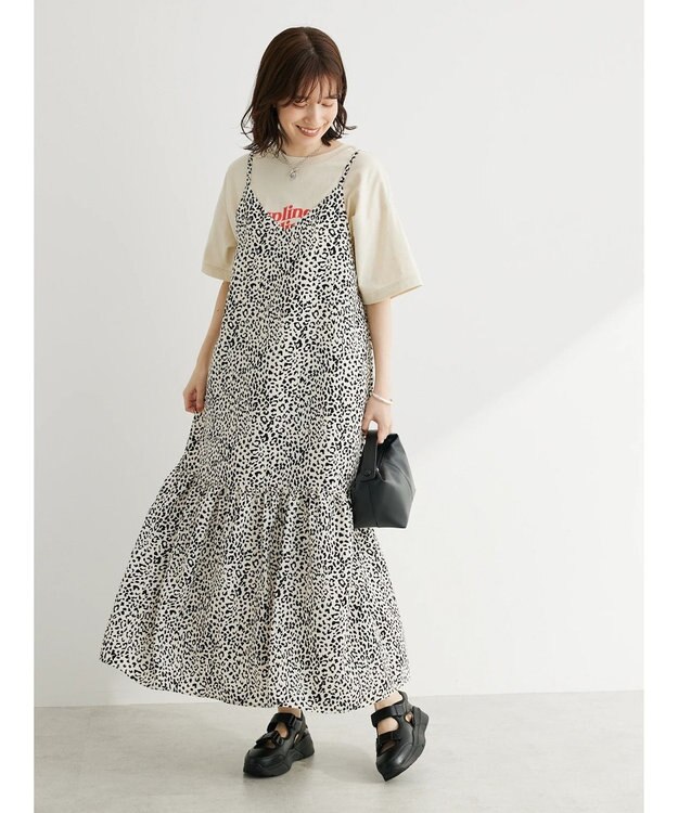 Green Parks ・ＥＬＥＮＣＡＲＥ　ＤＵＥ　レオパードキャミワンピ Beige