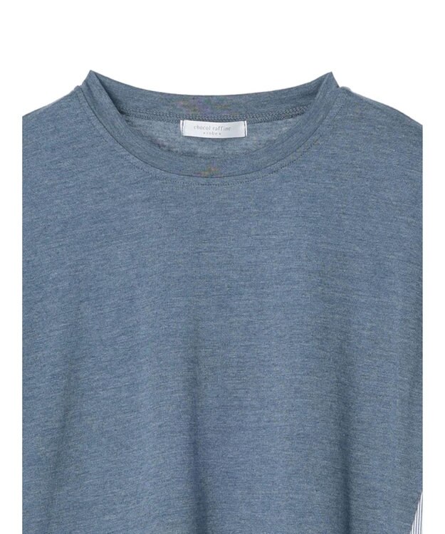 Green Parks 布帛ドッキング脇リボンプルオーバー Blue