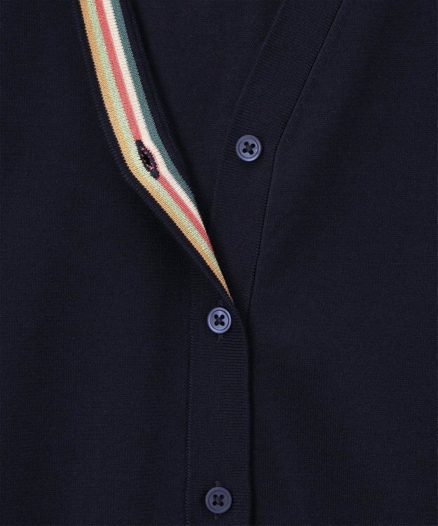 Paul Smith デザイン ステッチ Vネック カーディガン ネイビー