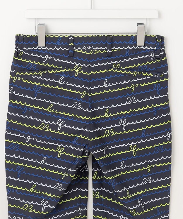 23区GOLF 【MEN】【ストレッチ・撥水】ウェーブロゴ柄 ハーフパンツ ネイビー系5