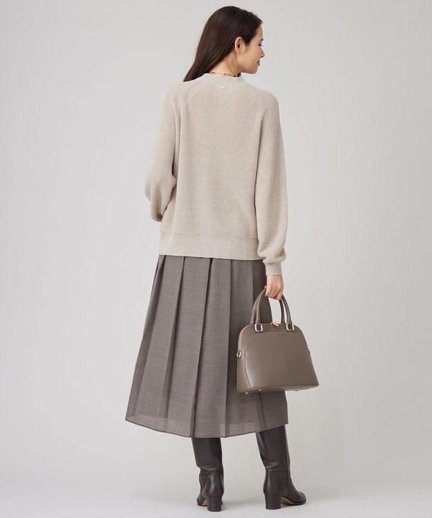 自由区 【セットアップ対応・洗える】ハイツイストビエラプリーツ スカート ブラウン系チェック