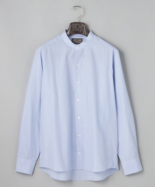 GOTAIRIKU 【シワになりにくい/洗える】ＴＣブロード シャツ_バンドカラー サックスブルー系