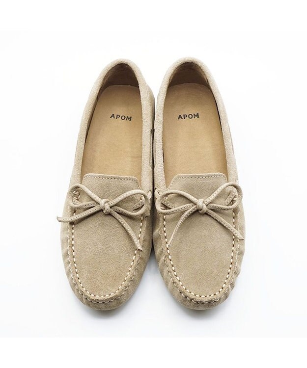 APOM ドライビングシューズ10 ベージュスエード