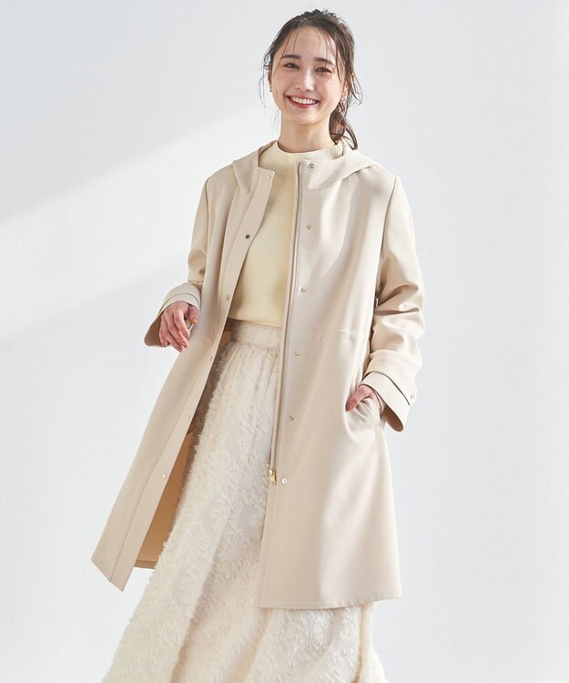 ANY SIS 【洗える】フーデットロング コート アイボリー
