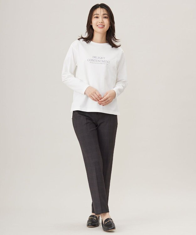 J.PRESS LADIES L ロゴ ロングスリーブ Tシャツ ホワイト系