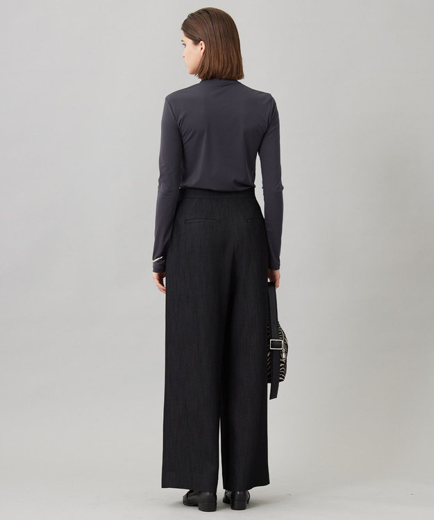 ICB 【洗える】 パウダリーチュール ハイネックトップス チャコール系