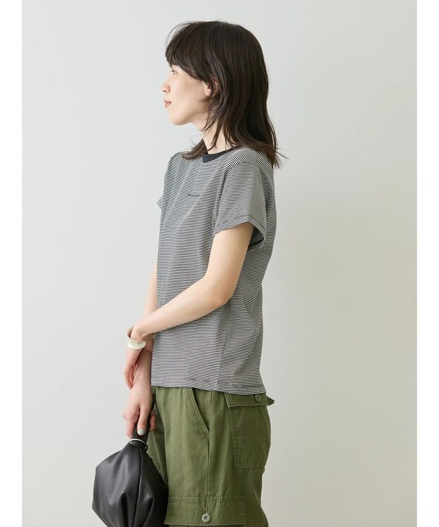 AMERICAN HOLIC 刺繍ロゴボーダープルオーバー Ivory