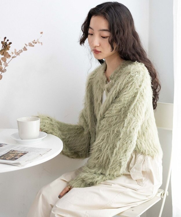 WEGO モンスターニットカーディガン グリーン