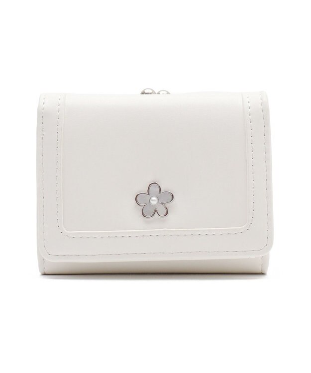 WEGO フラワーガマ口ウォレット ホワイト
