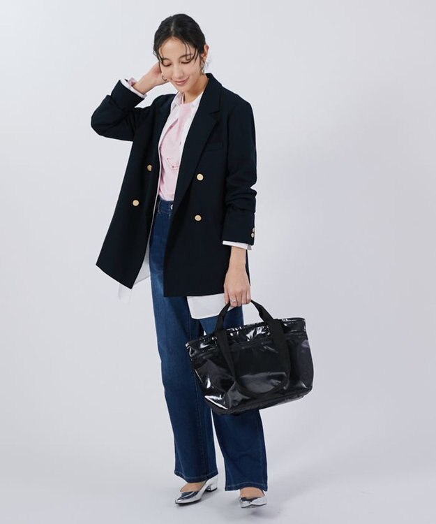 LeSportsac TWO HANDLE ZIP TOTE/ブラックシャイン ブラックシャイン