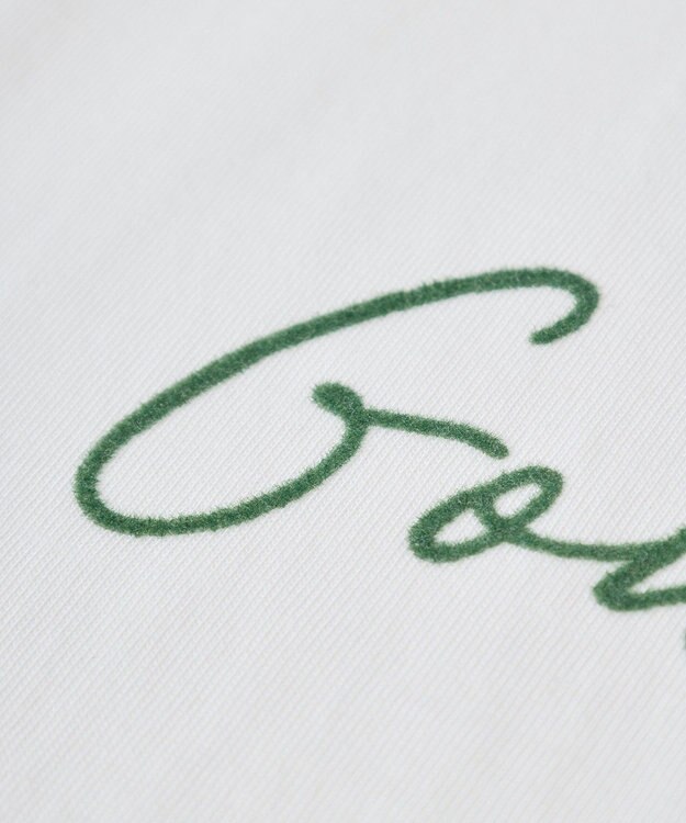 Green Parks フロッキー筆記体ロゴボックスＴシャツ Off White