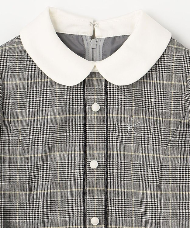 組曲 KIDS 【110-140cm】グレンチェック ワンピース グレー系3